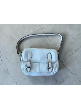 TIGNANELLO White Leather Buckle Shoulder Bag